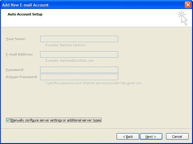 Manually Configure Manually Configure